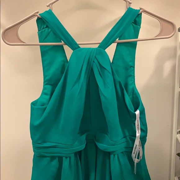 David’s bridal emerald size 6 short chiffon dress - Picture 5 of 8